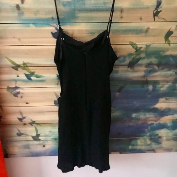 Forever 21 Black Sundress with Faux Wrap Skirt Adjusting Straps Size Large - Picture 6 of 9